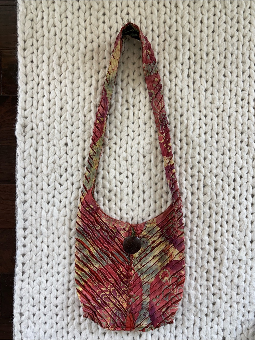Boho Handcrafted Red Patterned Shoulder Bag